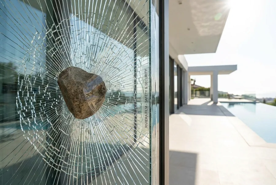Película de seguridad 7 mil en banco o tienda con altos requerimientos