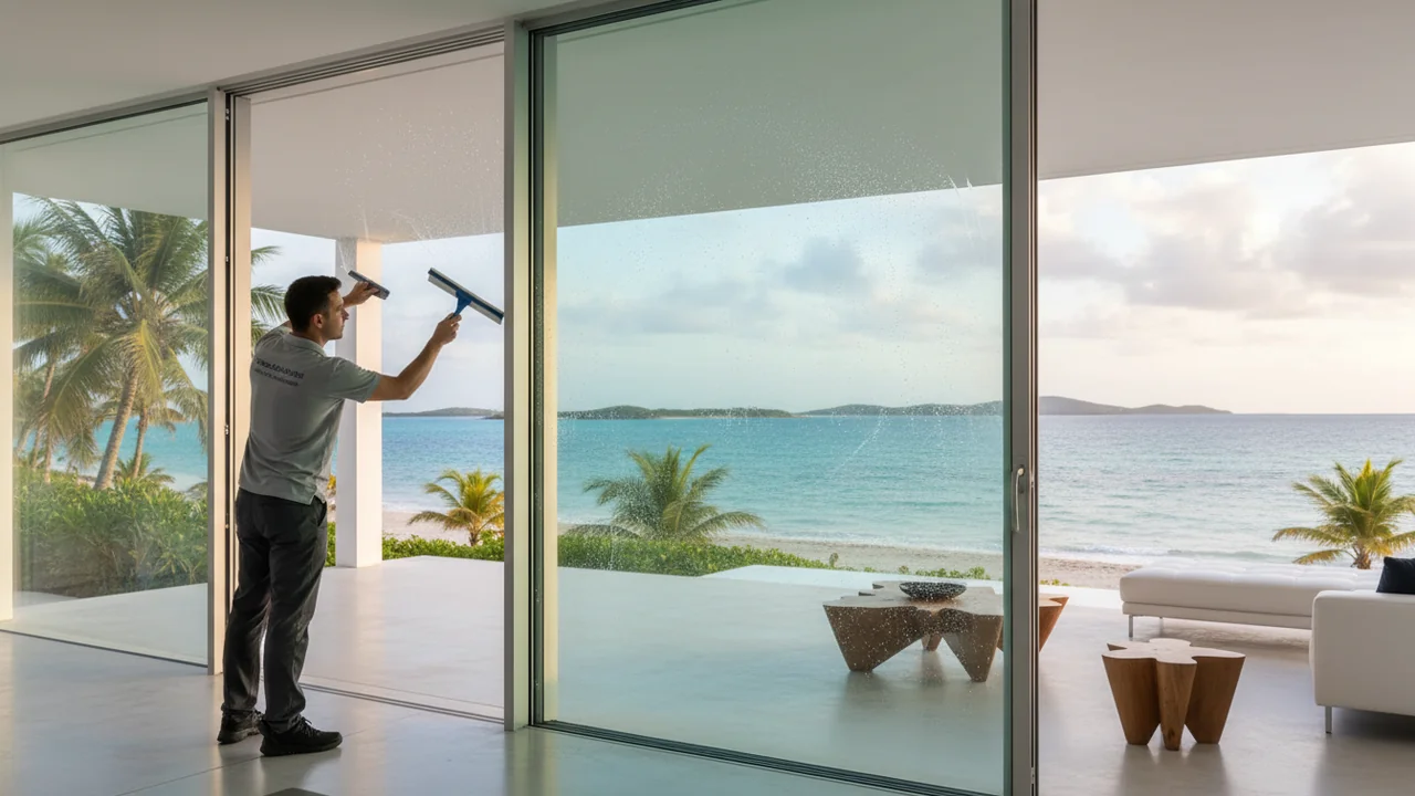 Villa de lujo en la Riviera Maya con grandes fachadas de vidrio tratadas con película solar